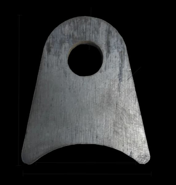 Triangular Radius Surface Mount Tab - 1.50" X 1.73" X 3/16" - 0.40" Hole