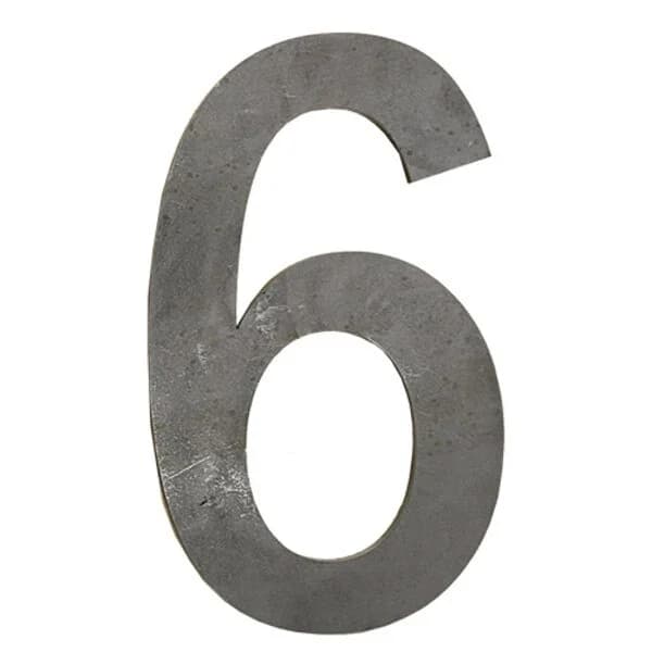Laser Cut Number '6' 3/16" X 8" Tall