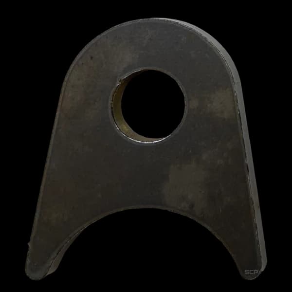 Triangular Radius Surface Mount Tab - 1.75" X 1.93" X 3/16" with 0.75" Radius - 0.53" Hole