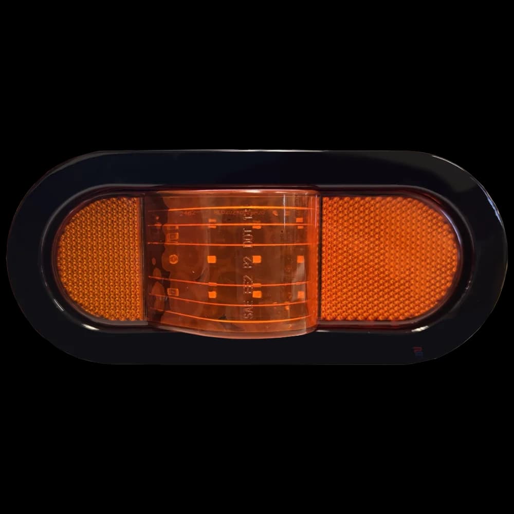 Trailer Light - 6" Oval Marker Light - Amber/Amber Grommet & No Plug - Snap & Lock