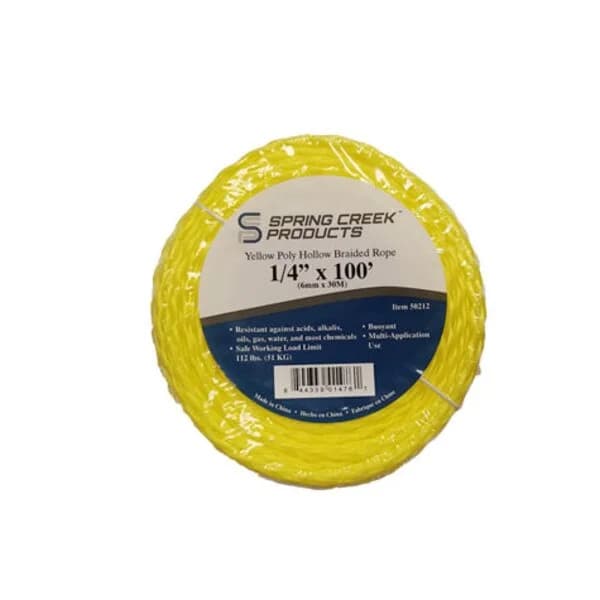 Yellow Poly Rope Braid 1/4" x 100'
