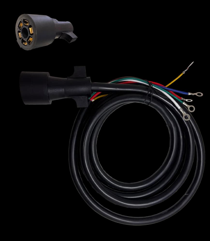 7-Way No Center Pin - 7ft Cord - 14AWG X 3, 16AWG X 3 - 4ft Exposed Wire