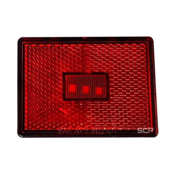 Trailer Light - Rectangular Surface Mount With Reflex Reflector Marker Light- Red