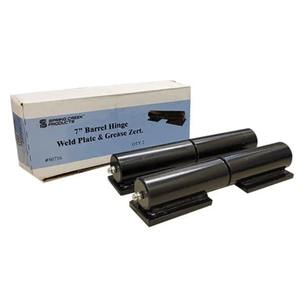 Barrel Hinge with Plate & Grease Zerk 7"