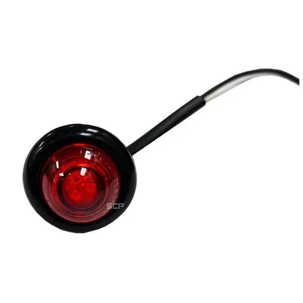 3/4" Round Marker Light - Red Lens/3 LEDS - Bullet End 6"