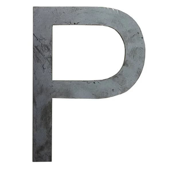 Laser Cut Letter 'P' 3/16" X 8" Tall